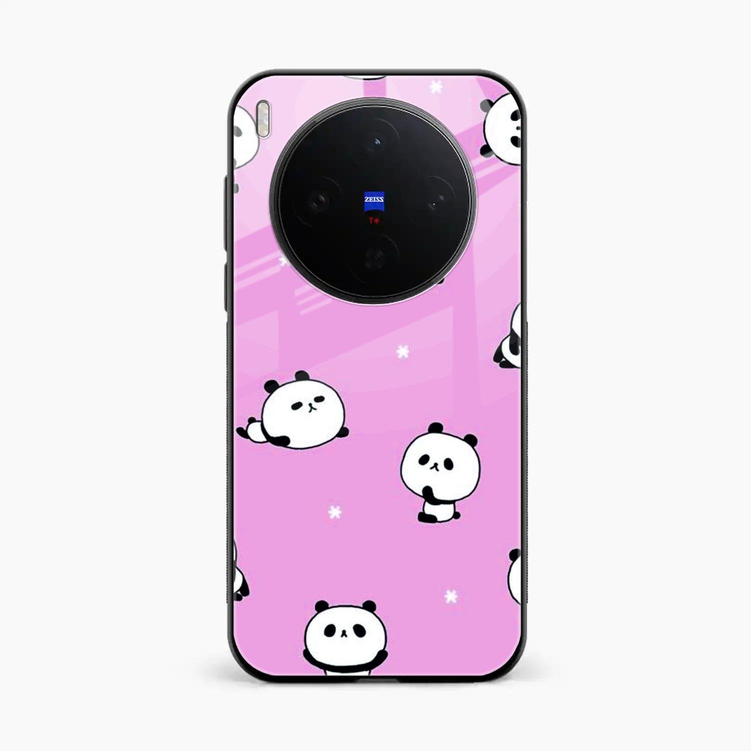 Cute Panda Glossy Metal Case Cover For Vivo X300 5G