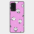 Cute Panda Glossy Metal Case Cover For Vivo X60 Pro 5G