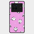Cute Panda Glossy Metal Case Cover For Vivo X80 5G