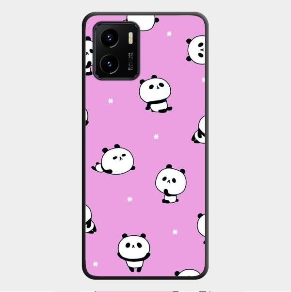 Cute Panda Glossy Metal Case Cover For Vivo Y01