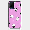 Cute Panda Glossy Metal Case Cover For Vivo Y21