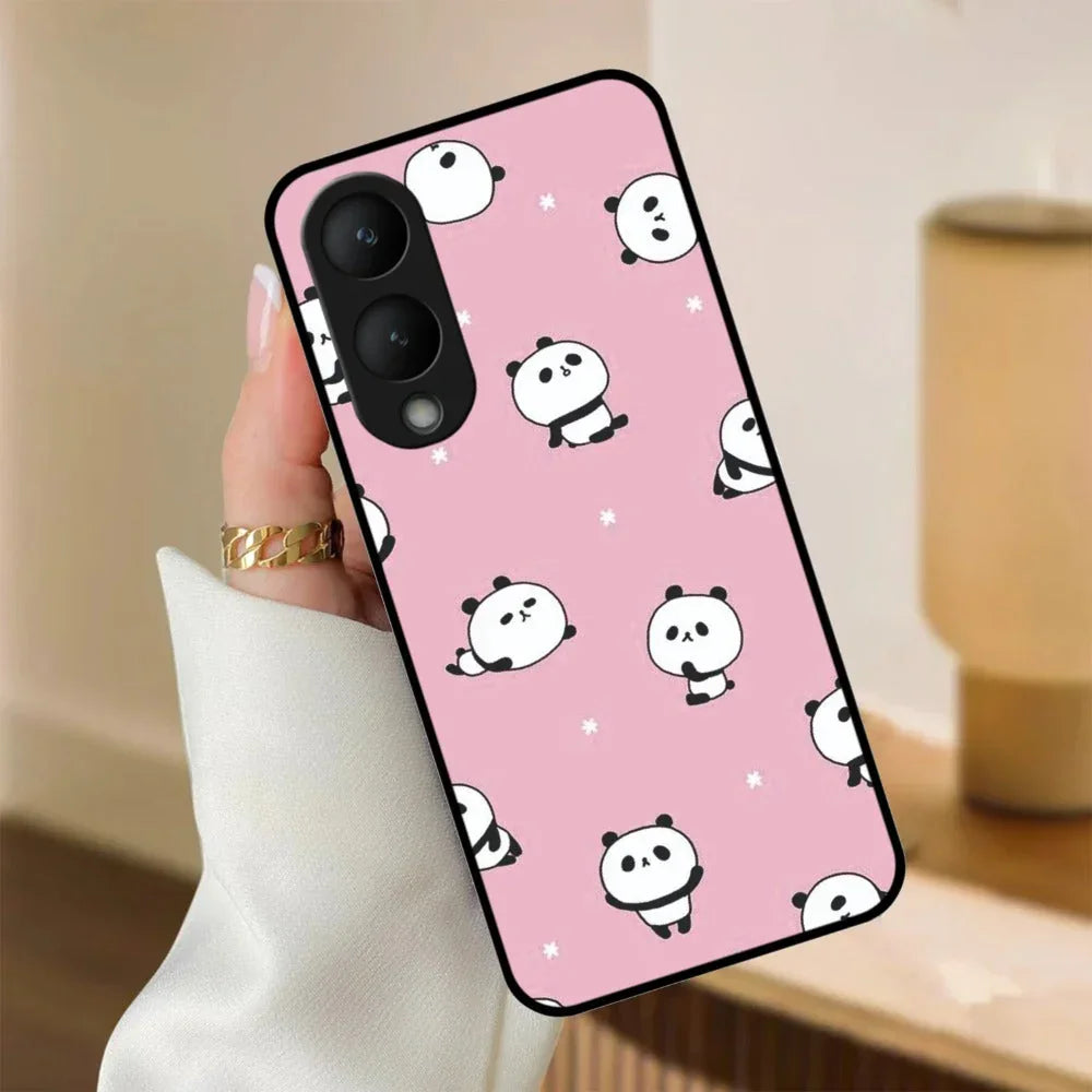 Cute Panda Glossy Metal Case Cover For Vivo - ShopOnCliQ