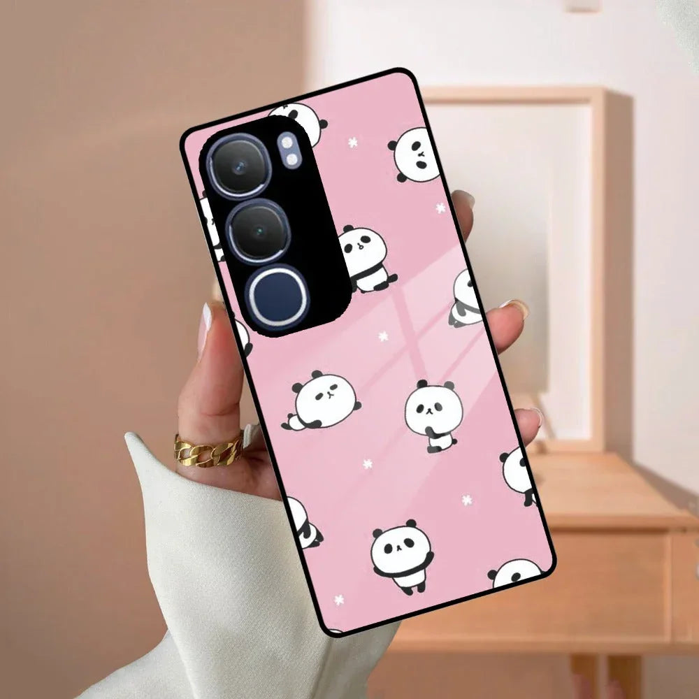 Cute Panda Glossy Metal Case Cover For Vivo - ShopOnCliQ
