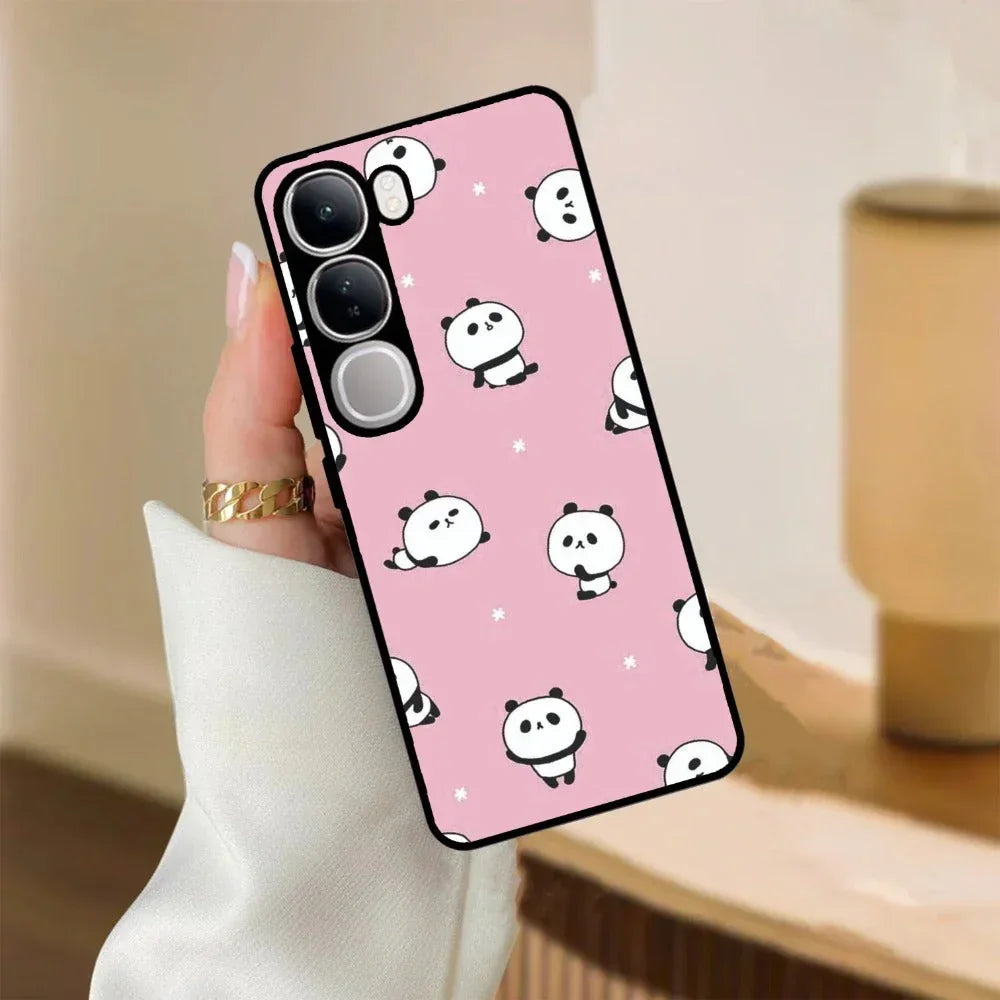 Cute Panda Glossy Metal Case Cover For Vivo - ShopOnCliQ