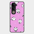 Cute Panda Glossy Metal Case Cover For Vivo Y400 5G