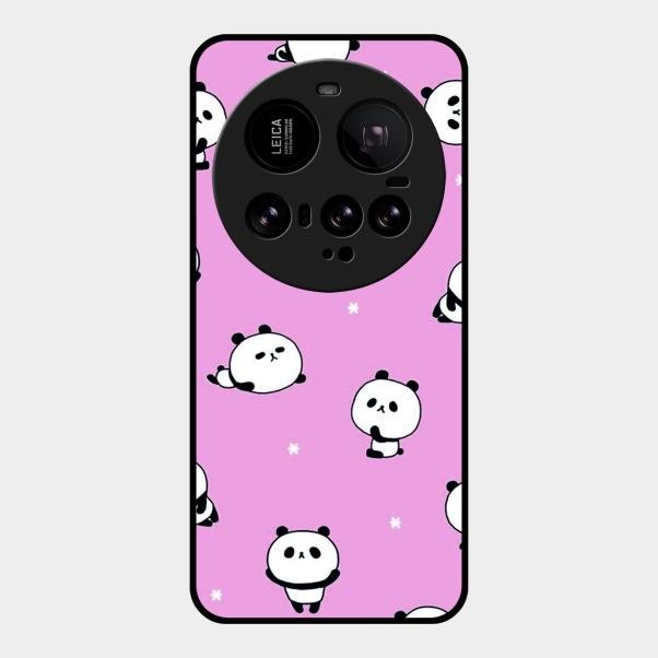 Cute Panda Glossy Metal Case Cover For Xiaomi 15 Ultra 5G