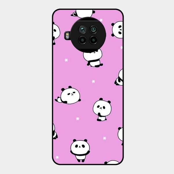 Cute Panda Glossy Metal Case Cover For Xiaomi Mi 10I 5G