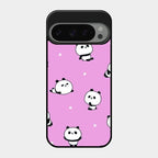 Cute Panda Pink Glass Case Cover For Google Pixel 9 Pro 5G