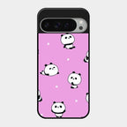 Cute Panda Pink Glass Case Cover For Google Pixel 9 Pro Xl