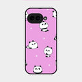Cute Panda Pink Glass Case Cover For Google Pixel 9A 5G