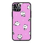 Cute Panda Pink Glass Case Cover For iPhone 11 Pro