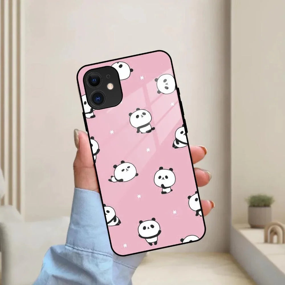 Cute Panda Pink Glass Case Cover For iPhone - ShopOnCliQ