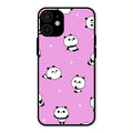 Cute Panda Pink Glass Case Cover For iPhone 12 mini