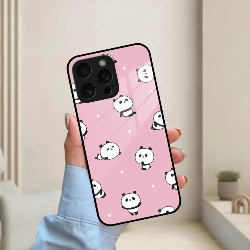 Cute Panda Pink Glass Case Cover For Motorola - ShopOnCliQ
