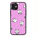Cute Panda Pink Glass Case Cover For iPhone 12