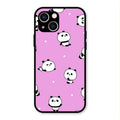 Cute Panda Pink Glass Case Cover For iPhone 13