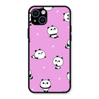Cute Panda Pink Glass Case Cover For iPhone 14