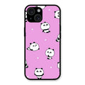 Cute Panda Pink Glass Case Cover For iPhone 15 Plus