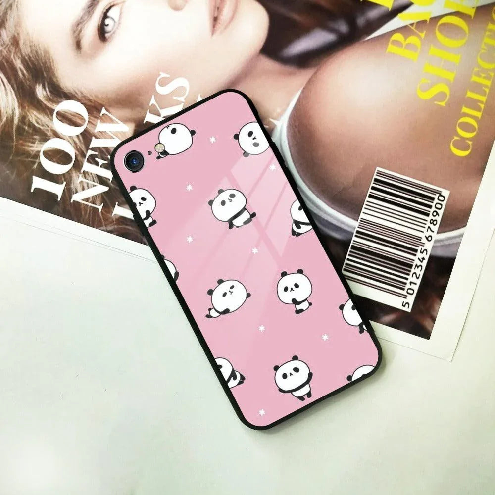 Cute Panda Pink Glass Case Cover For iPhone - ShopOnCliQ