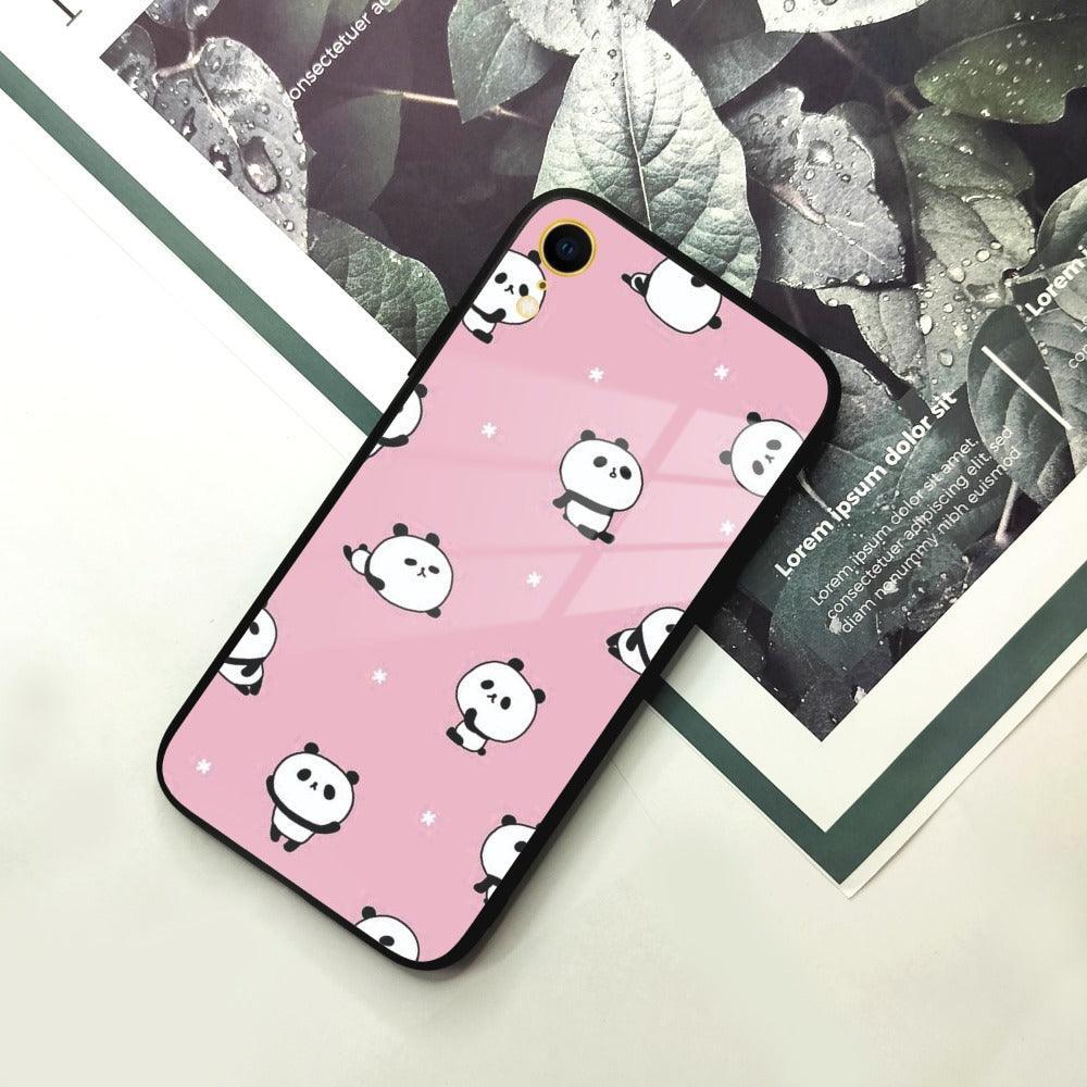 Cute Panda Pink Glass Case Cover For iPhone - ShopOnCliQ