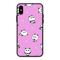 Cute Panda Pink Glass Case Cover For iPhone XS