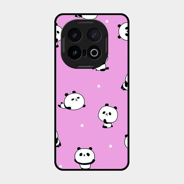 Cute Panda Pink Glass Case Cover For Iqoo 13 5G