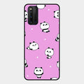 Cute Panda Pink Glass Case Cover For Iqoo 3 5G