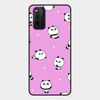 Cute Panda Pink Glass Case Cover For Iqoo 3 5G