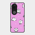 Cute Panda Pink Glass Case Cover For Iqoo Z10R