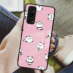 Cute Panda Pink Glass Case Cover For iQOO - ShopOnCliQ