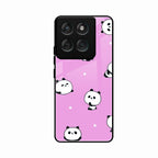Cute Panda Pink Glass Case Cover For Motorola Edge 60 Fusion 5G