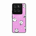 Cute Panda Pink Glass Case Cover For Motorola Edge 60 Pro 5G