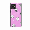 Cute Panda Pink Glass Case Cover For Motorola G54 5G