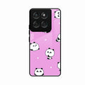 Cute Panda Pink Glass Case Cover For Motorola G57 Power 5G
