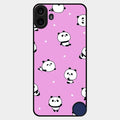 Cute Panda Pink Glass Case Cover For Nothing Cmf Phone 1