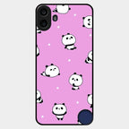 Cute Panda Pink Glass Case Cover For Nothing Cmf Phone 1