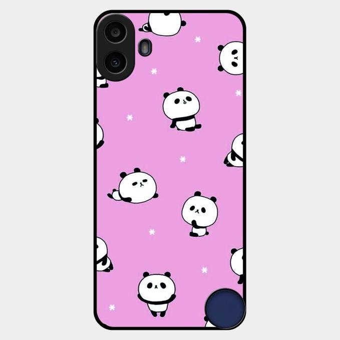 Cute Panda Pink Glass Case Cover For Nothing Cmf Phone 1