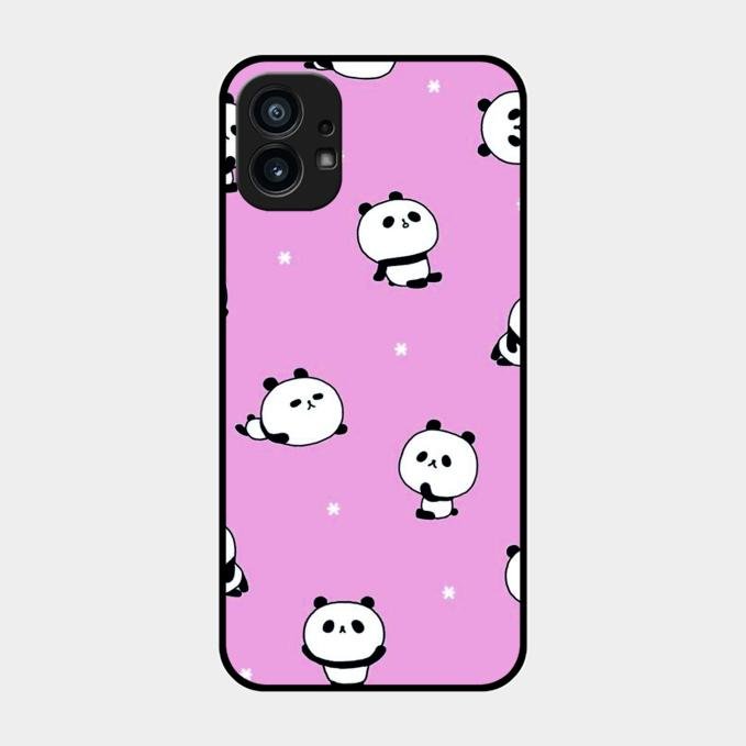Cute Panda Pink Glass Case Cover For Nothing Phone 1
