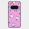 Cute Panda Pink Glass Case Cover For Nothing Phone 3A 5G