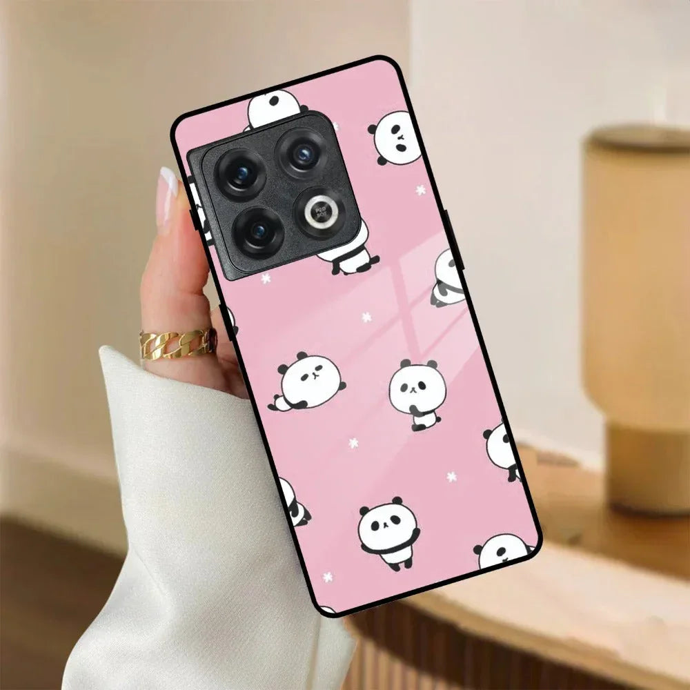 Cute Panda Pink Glass Case Cover For Oneplus - ShopOnCliQ
