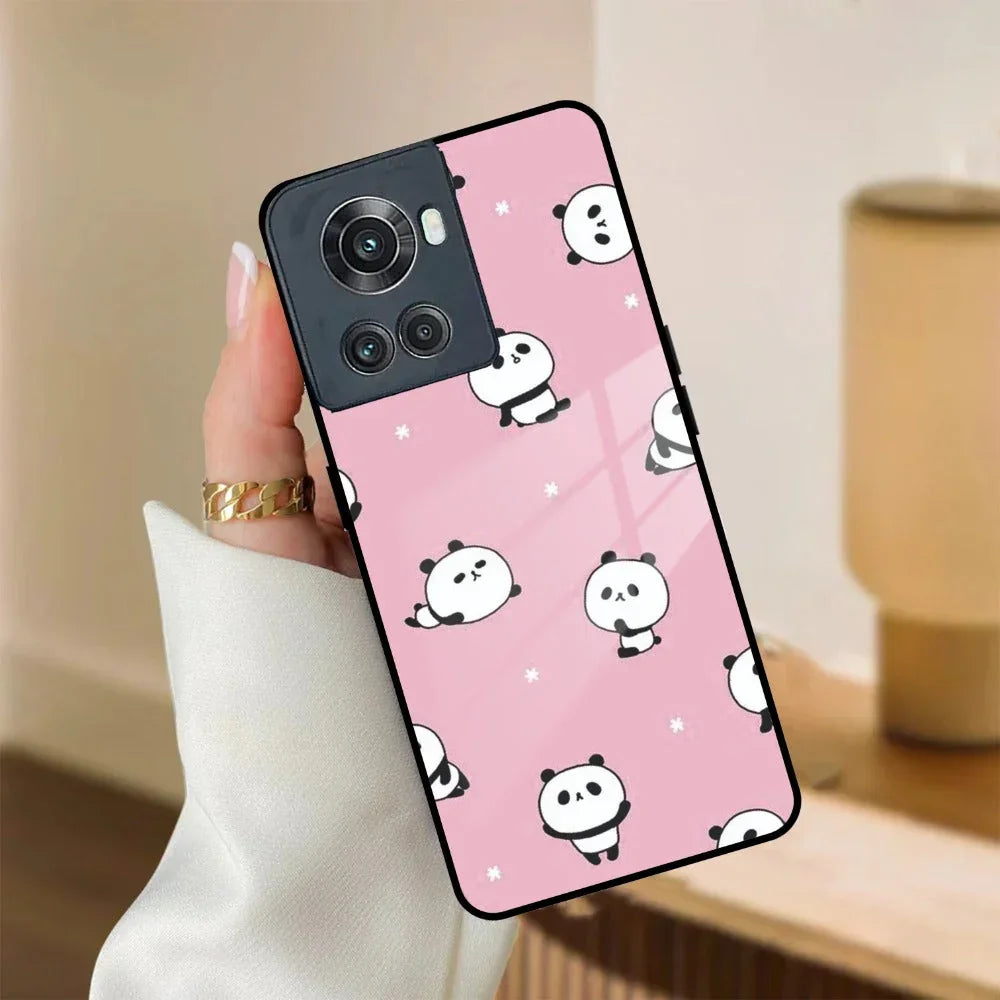 Cute Panda Pink Glass Case Cover For Oneplus - ShopOnCliQ
