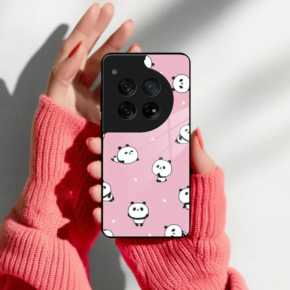 Cute Panda Pink Glass Case Cover For Oneplus - ShopOnCliQ