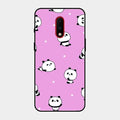 Cute Panda Pink Glass Case Cover For Oneplus 7