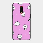 Cute Panda Pink Glass Case Cover For Oneplus 7