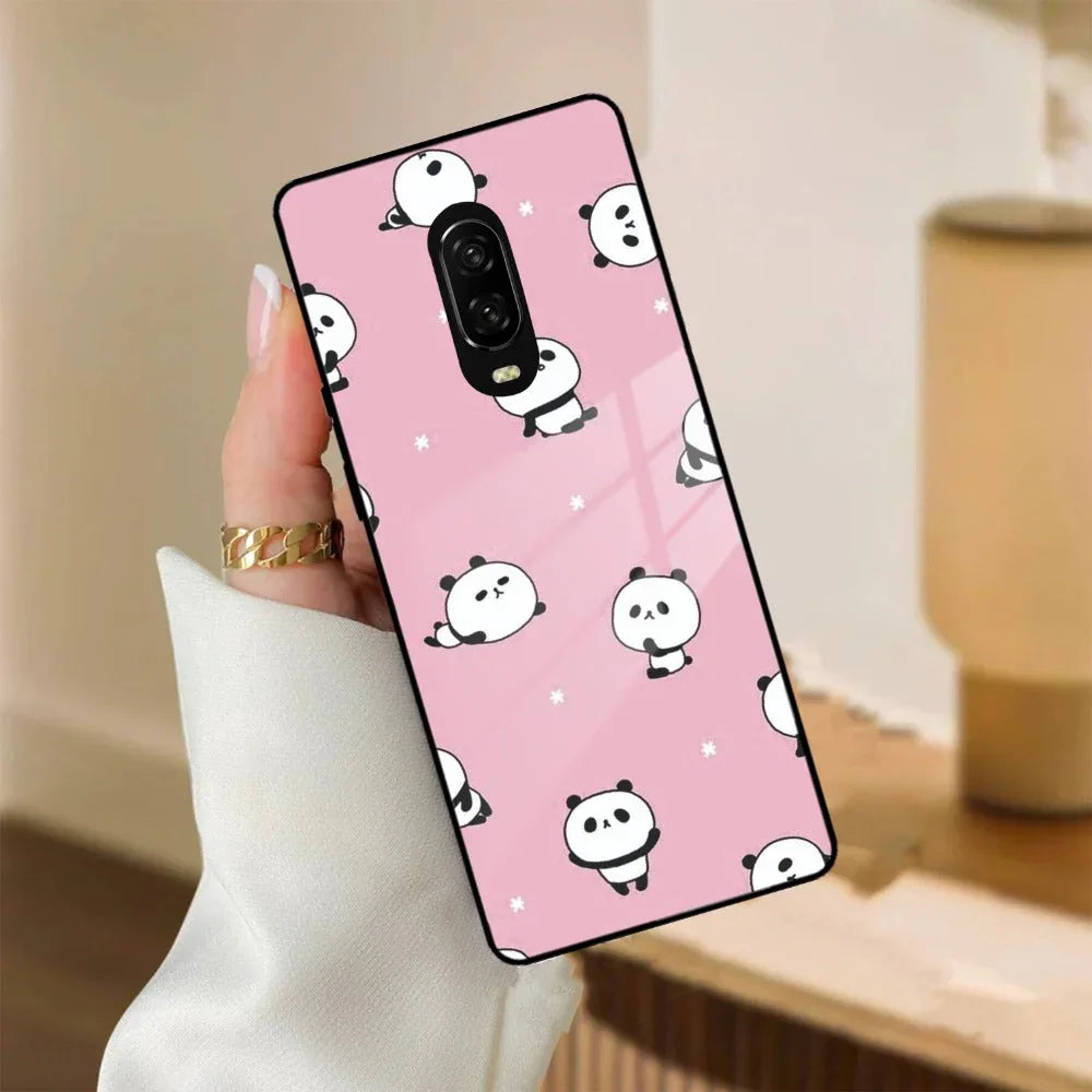 Cute Panda Pink Glass Case Cover For Oneplus - ShopOnCliQ