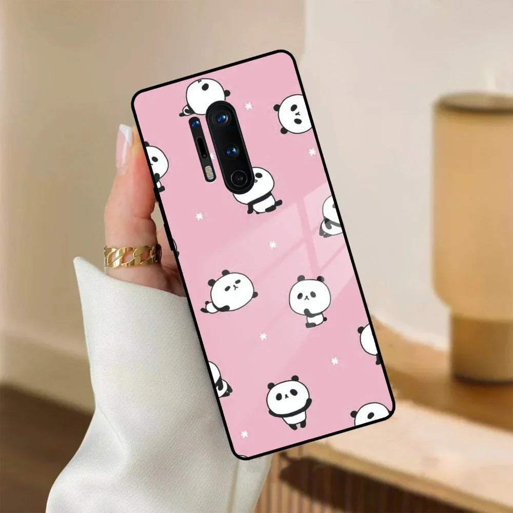 Cute Panda Pink Glass Case Cover For Oneplus - ShopOnCliQ