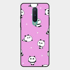 Cute Panda Pink Glass Case Cover For Oneplus 8