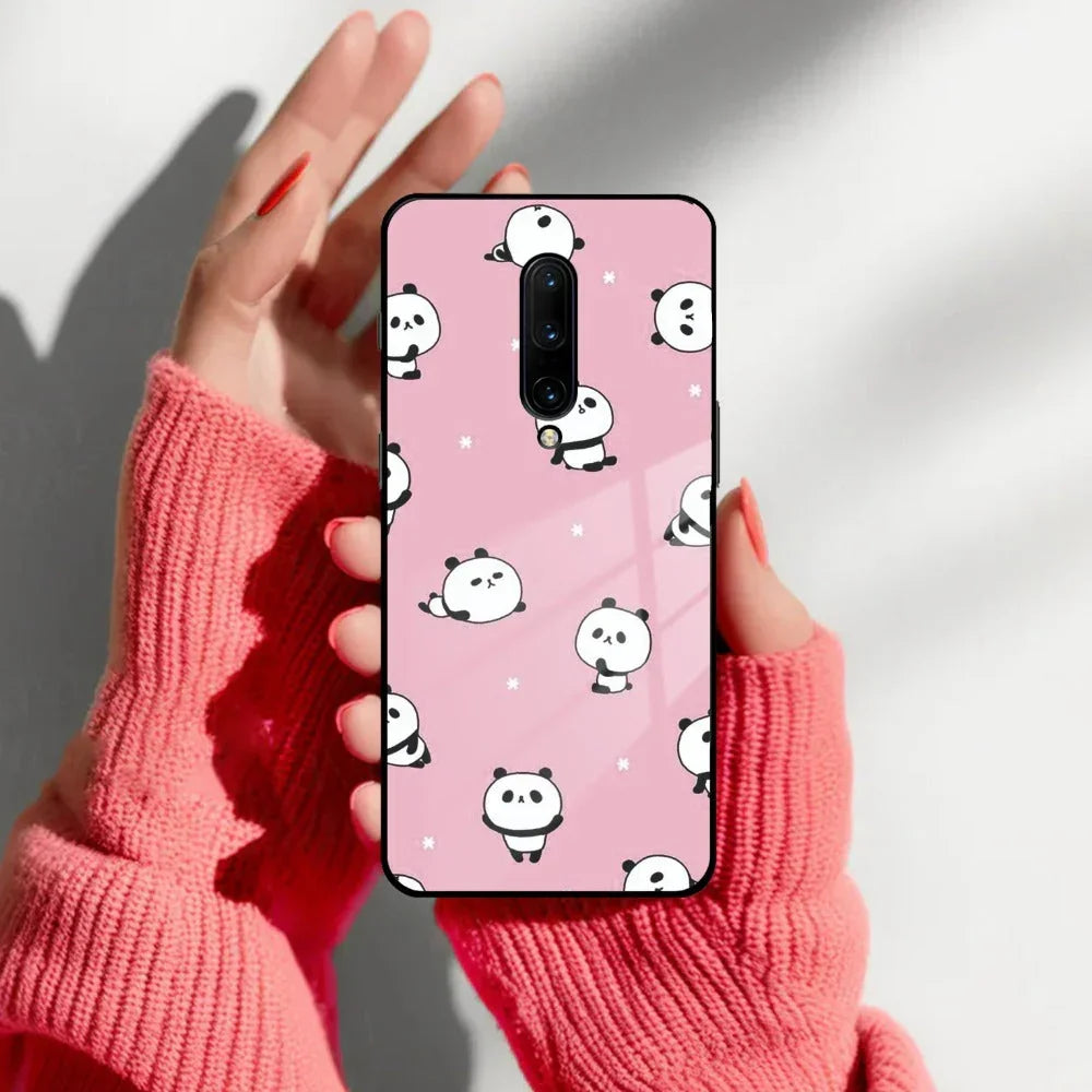 Cute Panda Pink Glass Case Cover For Oneplus - ShopOnCliQ