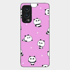 Cute Panda Pink Glass Case Cover For Oneplus Nord 2 5G