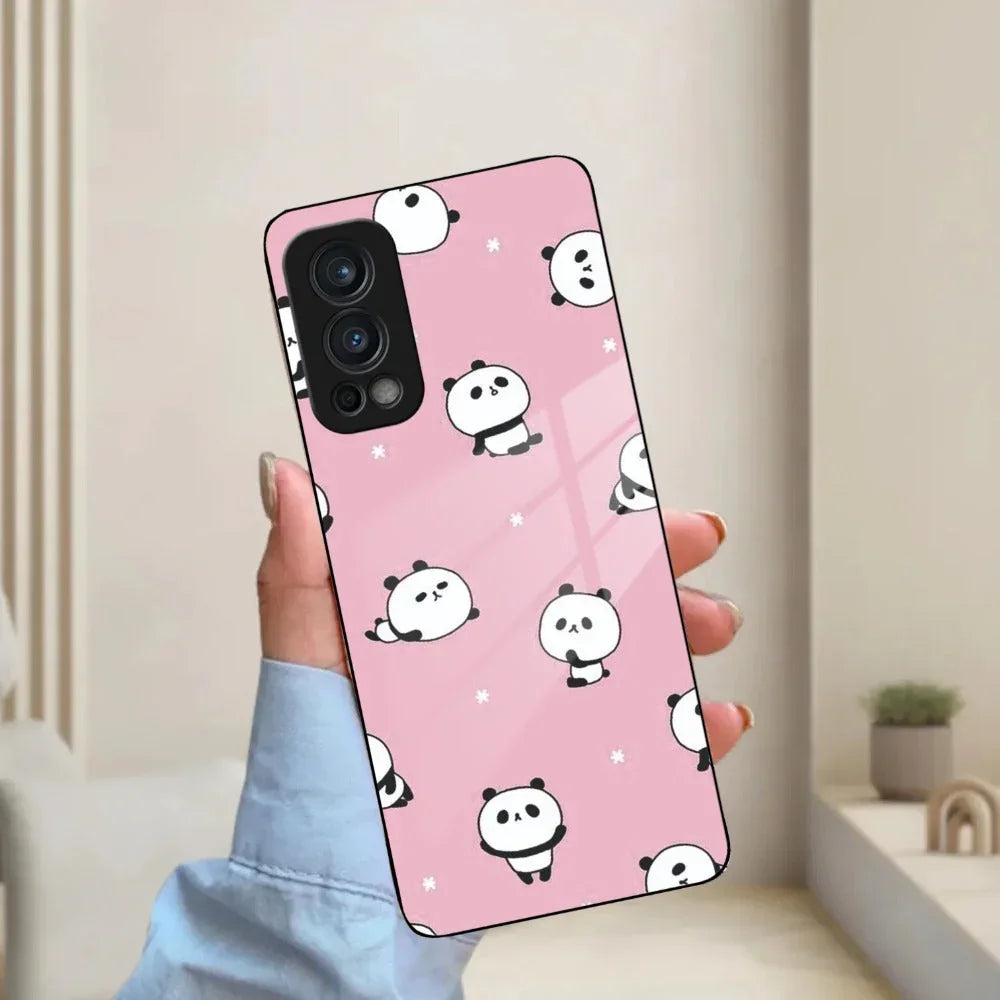 Cute Panda Pink Glass Case Cover For Oneplus - ShopOnCliQ